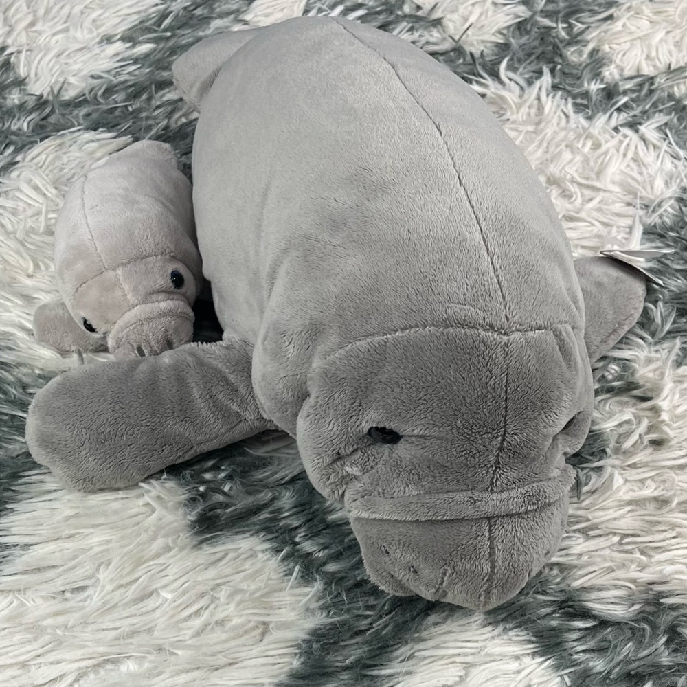 Wishpets Sea Cow Manatee Plush Madre 2006 with Calf 18" Stuffed Animal Creature